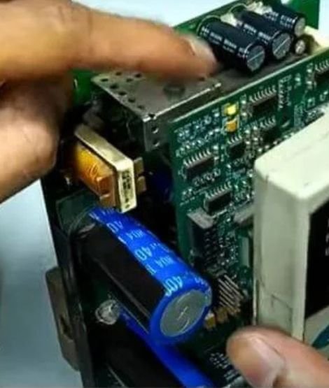 A collection of repaired VFD and servo drives from various brands